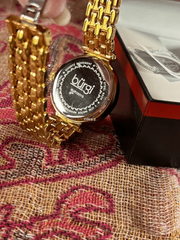 Burgi,Other 35mm,35mm,Composite,White,Quartz,Hardlex,Sapphire,Round,BUR163YG