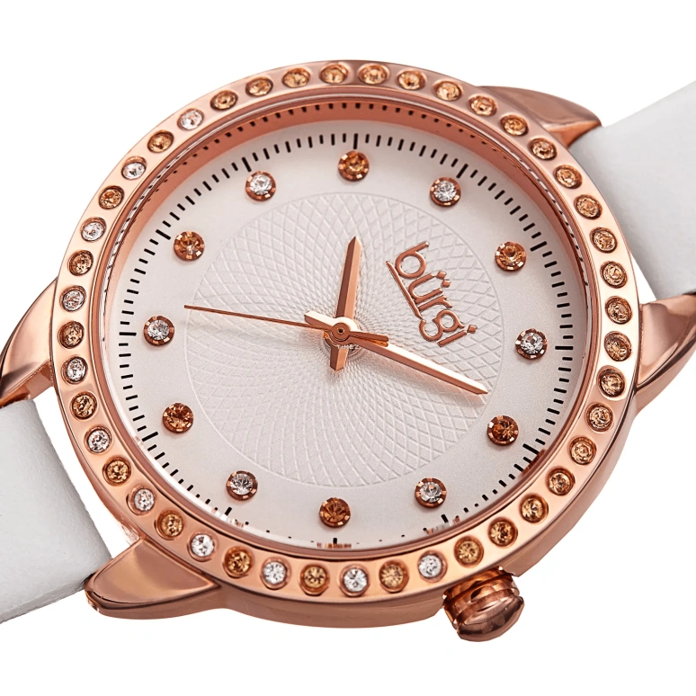 Burgi,Other 35mm,35mm,Composite,Silver,Quartz,Hardlex,Round,BUR161WT