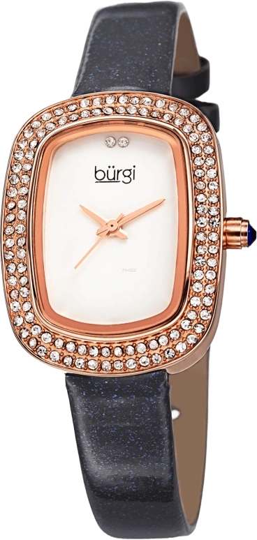 Burgi,Other 28x36mm,28x36mm,Brass,White,Quartz,Hardlex,Rectangular,BUR111