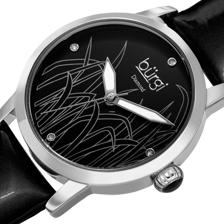 Burgi,Other 32x39mm,32x39mm,Composite,Black,Quartz,Hardlex,Sapphire,Round,BUR173