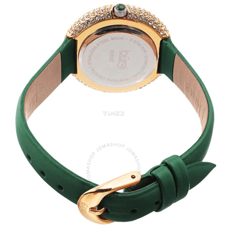 Burgi,Other 36mm,36mm,Brass,White,Quartz,Hardlex,Round,BUR207GN