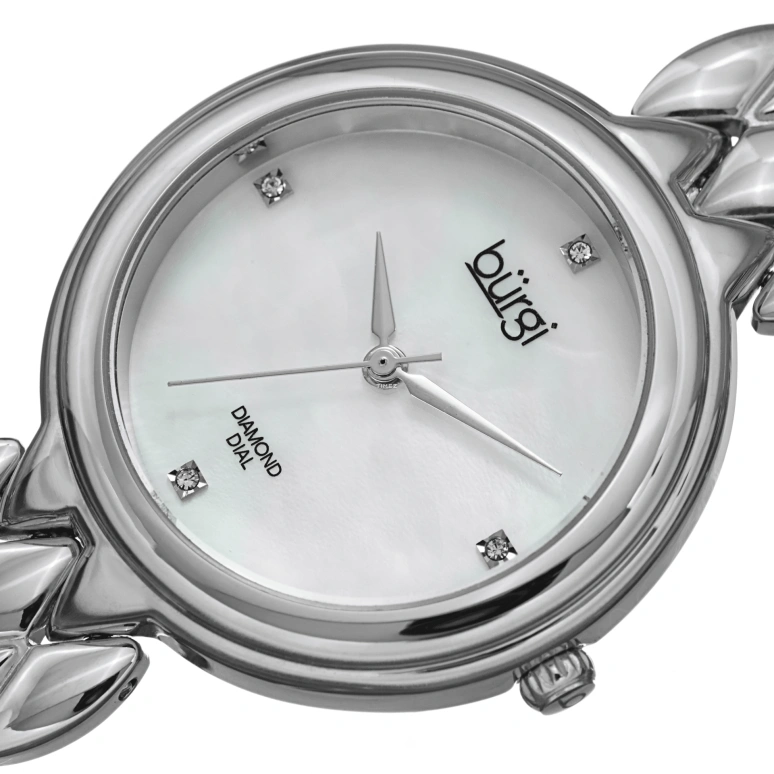 Burgi,Other 34mm,34mm,Composite,White,Quartz,Hardlex,Round,BUR193SS