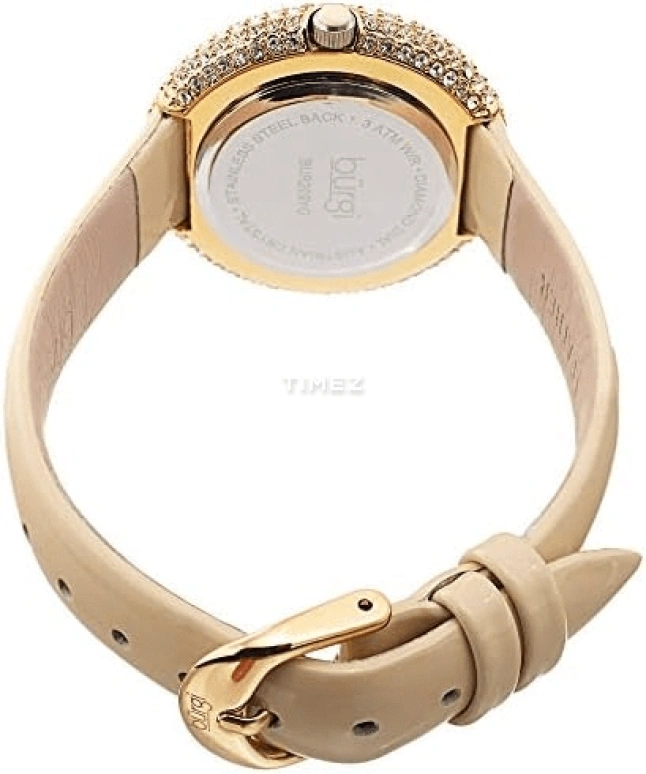 Burgi,Other 36mm,36mm,Brass,White,Quartz,Hardlex,Round,BUR209YG