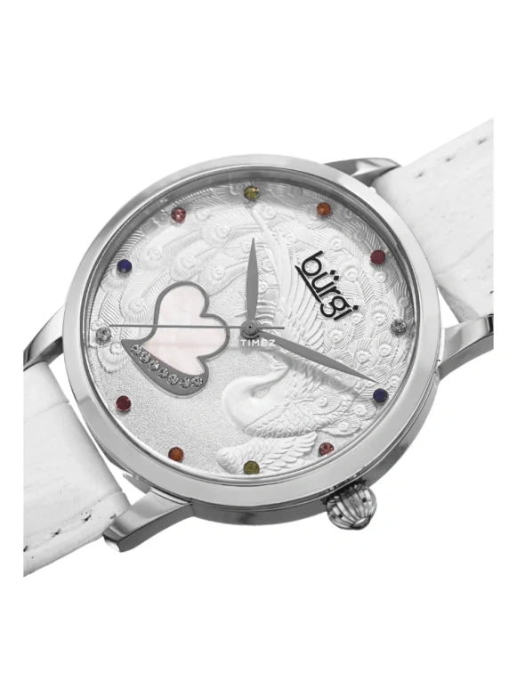 Burgi,Other 36mm,36mm,Stainless Steel,Silver,Quartz,Hardlex,Round,BUR149WT