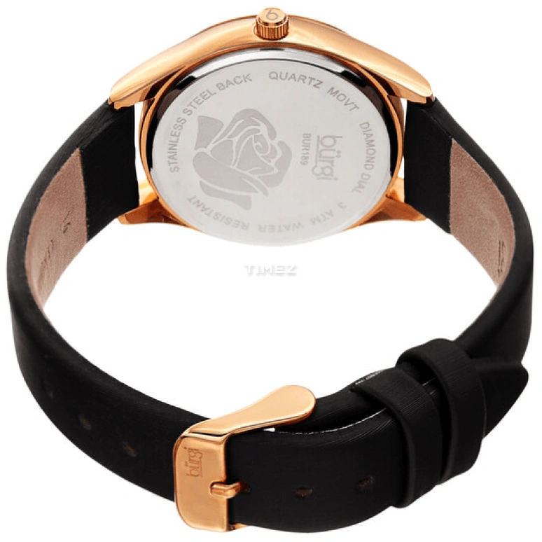 Burgi,Other 34mm,34mm,Composite,Black,Rose Gold,Quartz,Hardlex,Round,BUR189RGBK