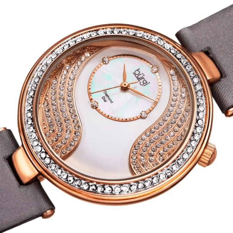 Burgi,Other 40mm,40mm,Composite,Silver,White,Rose Gold,Quartz,Hardlex,Round,BUR155GY