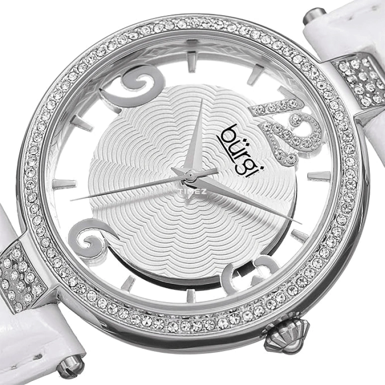 Burgi,Other 38mm,38mm,Composite,Silver,Quartz,Hardlex,Round,BUR150WT