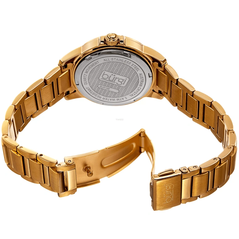 Burgi,Other 33mm,33mm,Stainless Steel,White,Quartz,Day,Hardlex,BUR168YG