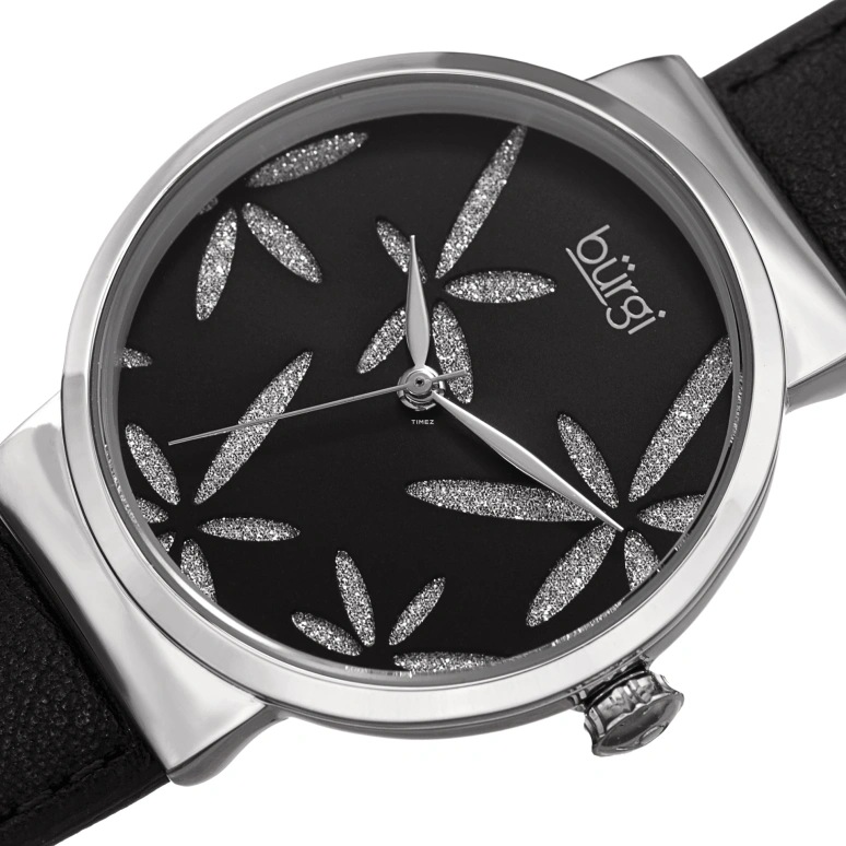 Burgi,Other 34mm,34mm,Composite,Black,Silver,Quartz,Hardlex,Round,BUR191BK