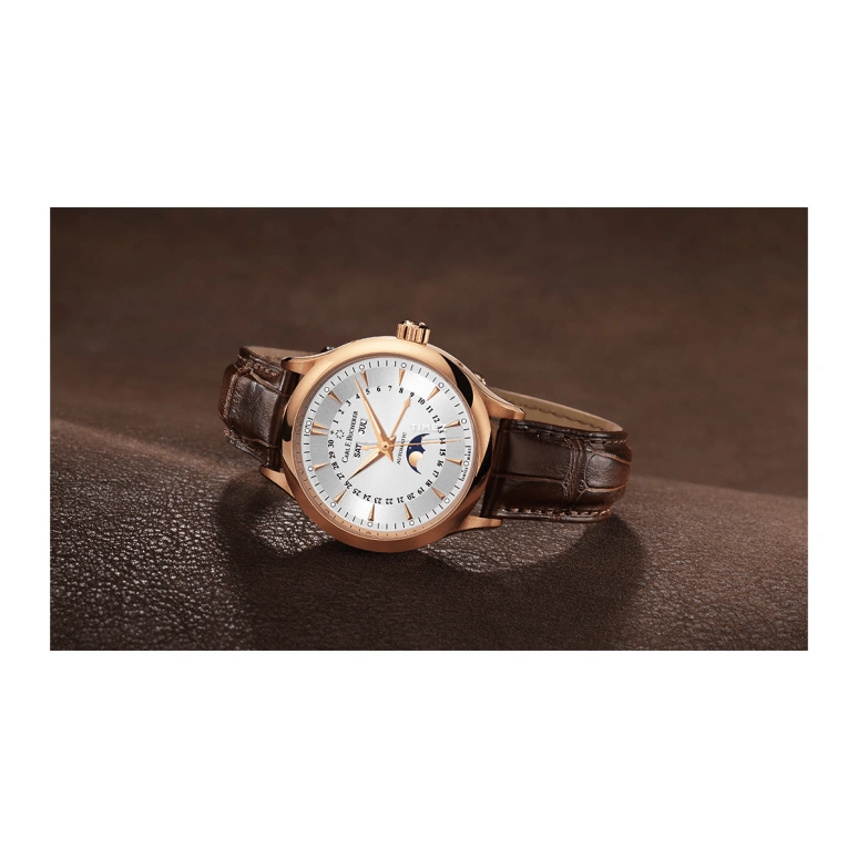 Carl F. Bucherer,Manero 38mm,38mm,Rose Gold,Silver White,Automatic,Moonphase,Month,Date,Day,42hours,In-house Caliber,00,00.10909.03.13.01