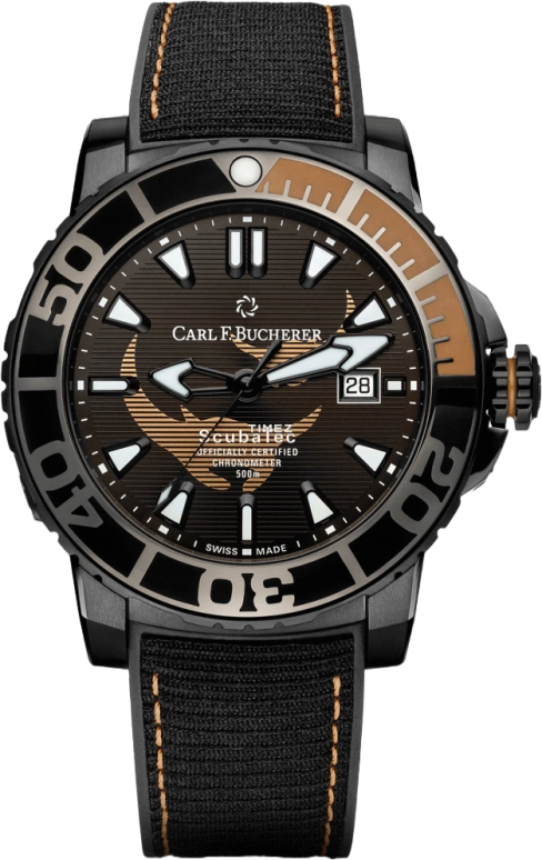 Carl F. Bucherer,Patravi 44.60mm,44.60mm,Titanium,Black,Automatic,Day,Sapphire,Crystal Glass,00,00.10632.28.33.99