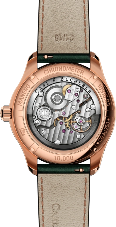 Carl F. Bucherer,Manero 41.60mm,41.60mm,Rose Gold,Green,Automatic,Moonphase,Perpetual Calendar,Month,Date,Sapphire,Crystal Glass,Round,00,00.10916.03.93.01