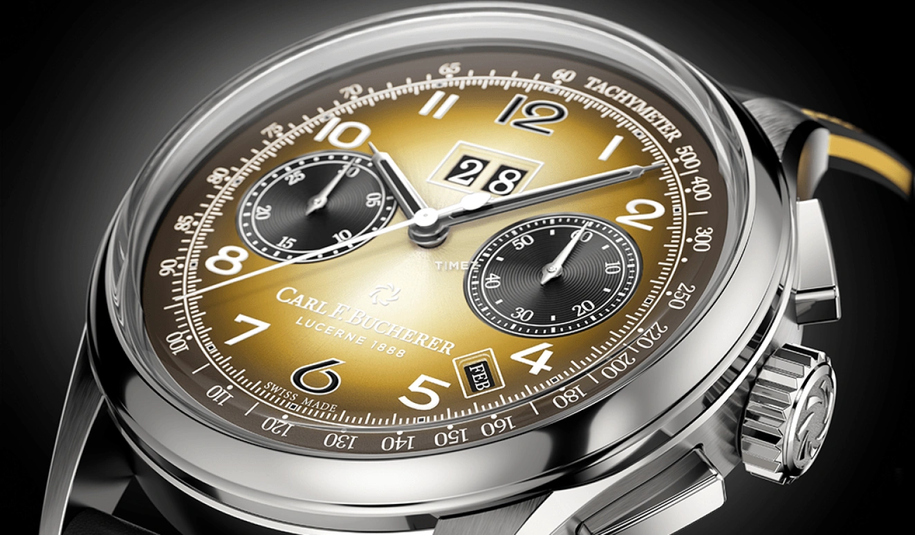 Carl F. Bucherer,Heritage 41mm,41mm,Stainless Steel,Yellow,Gradient,Automatic,Chronograph,Annual Calendar,Big Date,00,00.10803.08.92.77