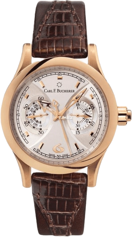 Carl F. Bucherer,Manero 35mm,35mm,Rose Gold,Silver White,Handwound,Chronograph,Sapphire,Crystal Glass,00,00.10904.03.16.01