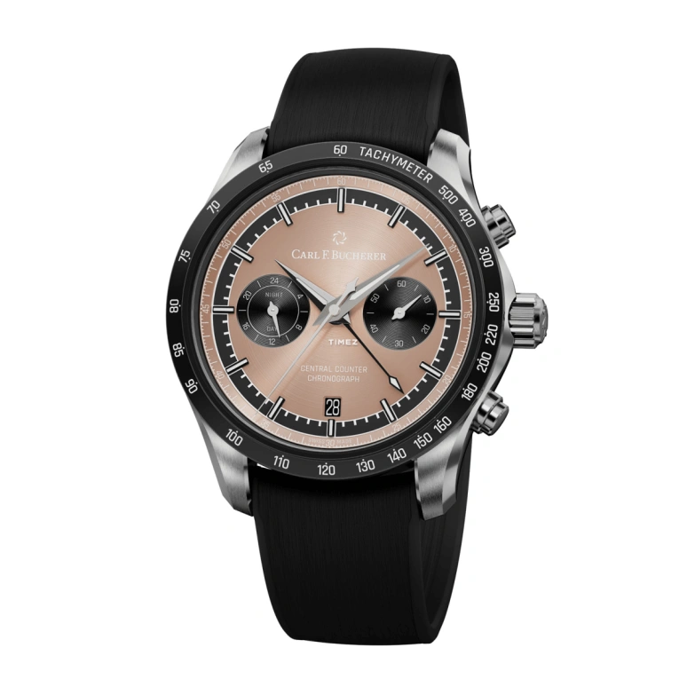 Carl F. Bucherer,Manero 42.50mm,42.50mm,Stainless Steel,Salmon,Automatic,Chronograph,Day,00,00.10923.08.93.03