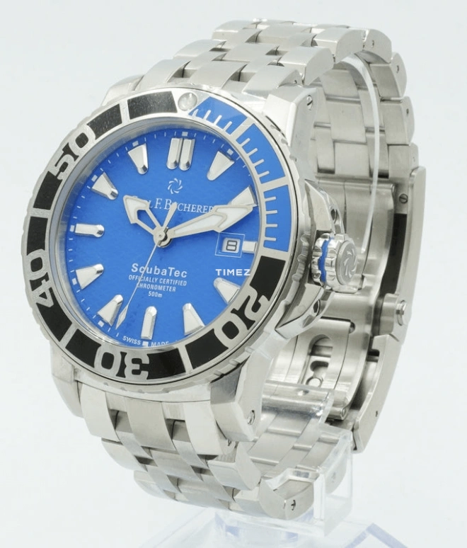 Carl F. Bucherer,Patravi 44.60mm,44.60mm,Stainless Steel,Ceramic,Blue,Automatic,Day,Round,00,00.10632.23.53.21