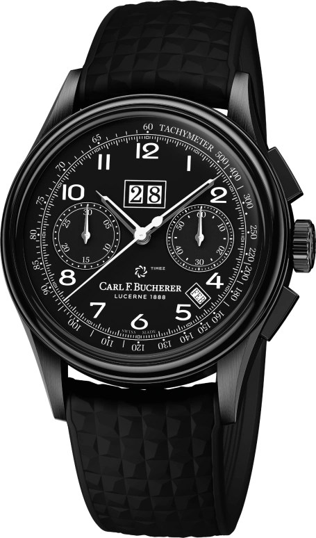 Carl F. Bucherer,Manero 41mm,41mm,Stainless Steel,Black,Automatic,Chronograph,Annual Calendar,Month,Flyback,Sapphire,Crystal Glass,Round,00,00.10803.12.32.01