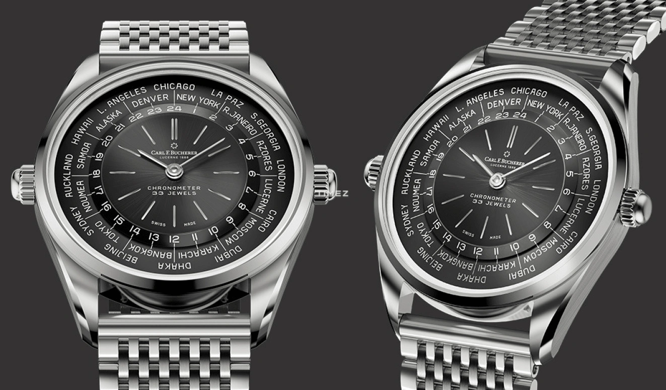 Carl F. Bucherer,Heritage 39mm,39mm,Stainless Steel,Black,Automatic,World Time,55hours,00,00.10805.08.33.21