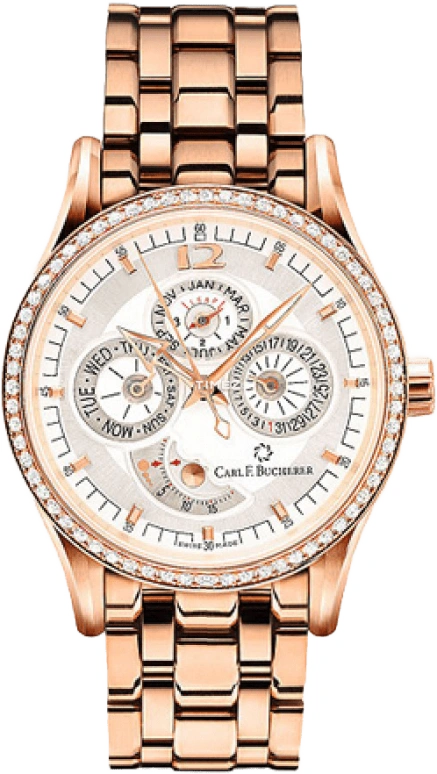 Carl F. Bucherer,Manero 40mm,40mm,Rose Gold,Silver White,Automatic,Moonphase,Perpetual Calendar,Leap Year,Annual Calendar,Sapphire,Crystal Glass,Round,00,00.10902.03.16.23