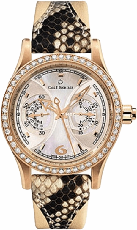 Carl F. Bucherer,Manero 35mm,35mm,Rose Gold,Silver White,Handwound,Chronograph,Sapphire,Crystal Glass,00,00.10904.03.76.11