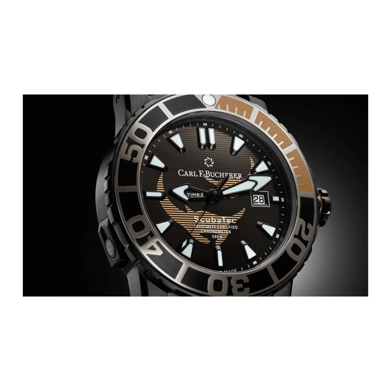 Carl F. Bucherer,Patravi 44.60mm,44.60mm,Titanium,Black,Automatic,Day,Sapphire,Crystal Glass,00,00.10632.28.33.99