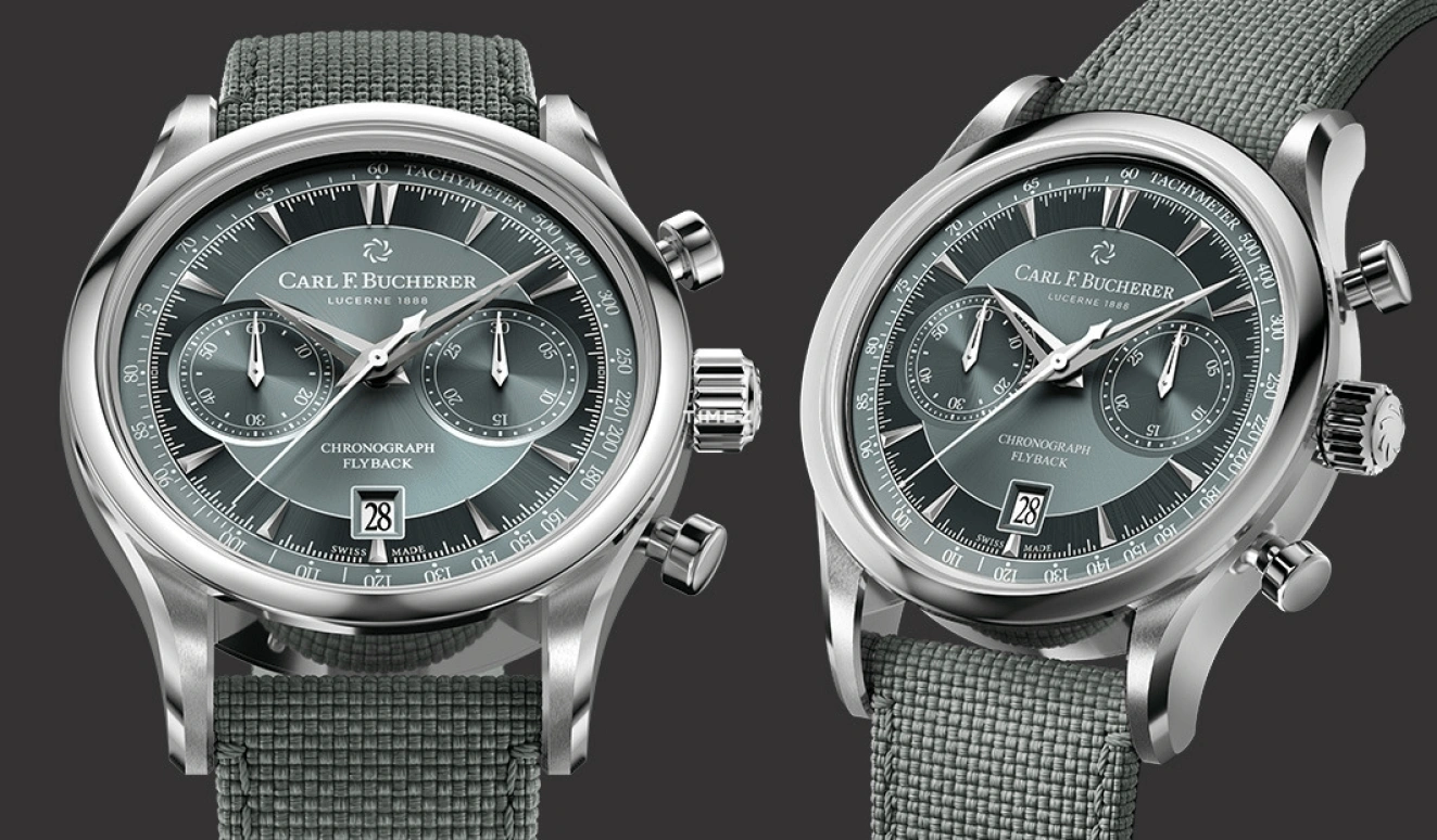 Carl F. Bucherer,Manero 43mm,43mm,Stainless Steel,Blue,Grey,Automatic,Chronograph,Day,Flyback,00,00.10919.08.93.02