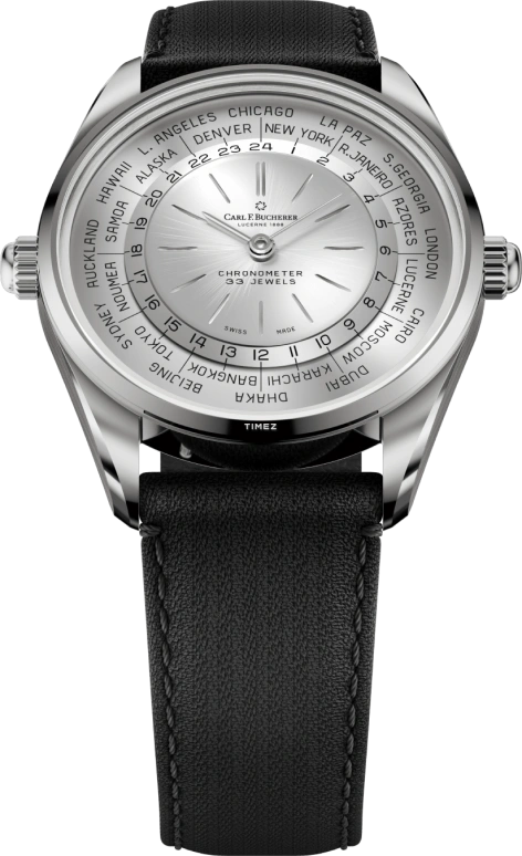 Carl F. Bucherer,Heritage 39mm,39mm,Stainless Steel,Silver,Automatic,World Time,55hours,00,00.10805.08.13.01
