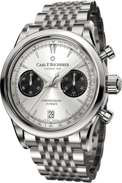 Carl F. Bucherer,Manero 40mm,40mm,Stainless Steel,Silver,Automatic,Chronograph,Day,Flyback,00,00.10927.08.13.25