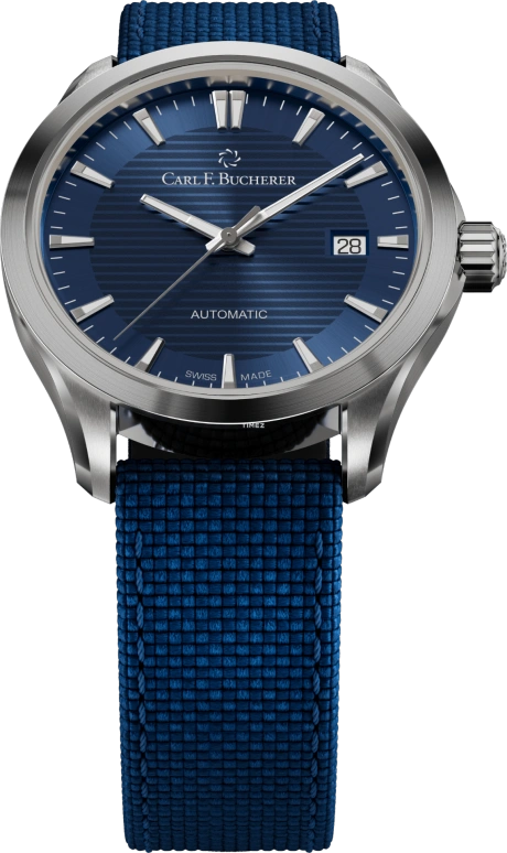 Carl F. Bucherer,Manero 38mm,38mm,Stainless Steel,Blue,Automatic,Day,Sapphire,Crystal Glass,00,00.10929.08.53.01
