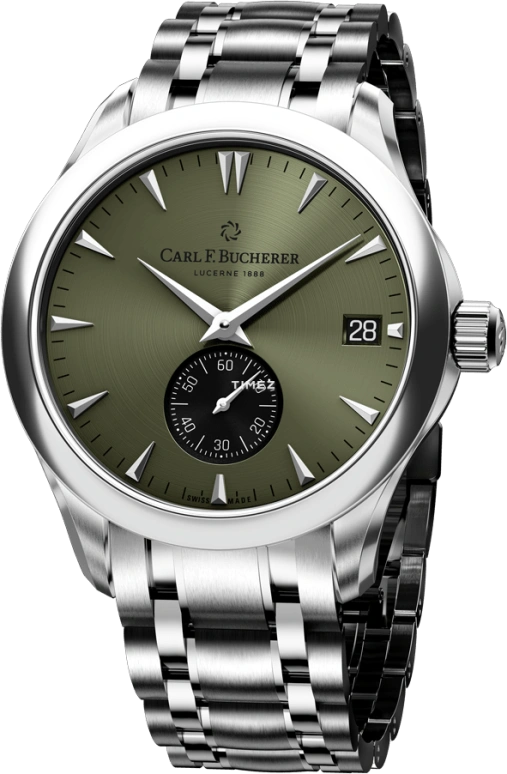 Carl F. Bucherer,Manero 40.60mm,40.60mm,Stainless Steel,Green,Automatic,Day,Sapphire,Crystal Glass,00,00.10924.08.93.22