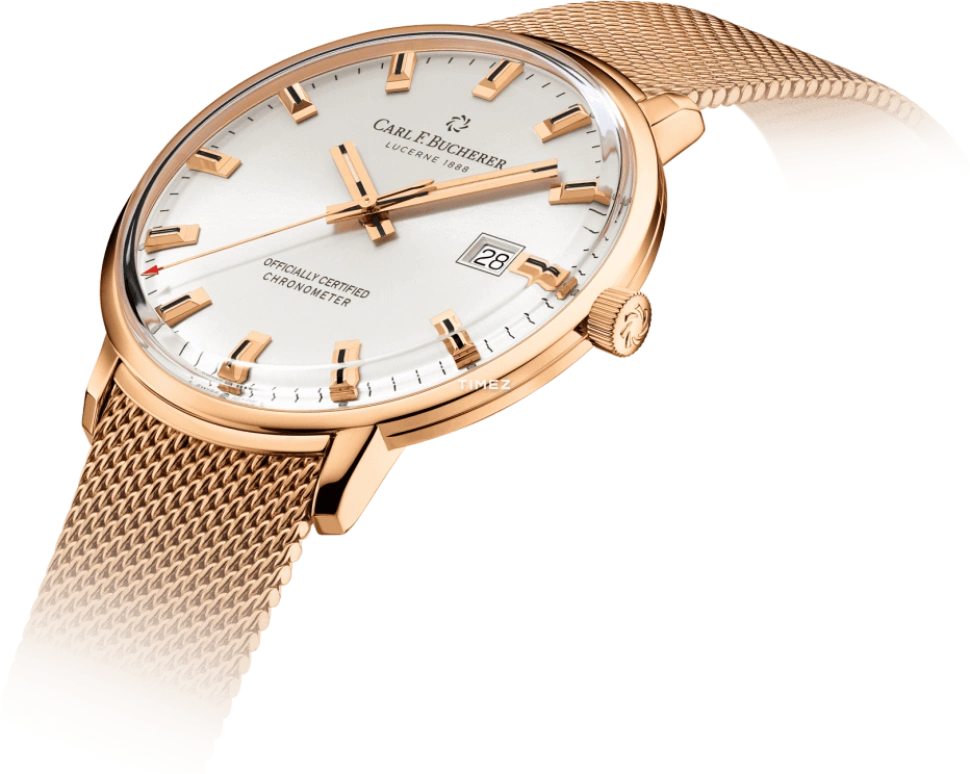 Carl F. Bucherer,Heritage 39mm,39mm,Rose Gold,White,Automatic,Day,Sapphire,Crystal Glass,00,00.10804.03.13.21