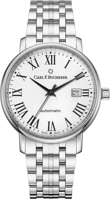 Carl F. Bucherer,Adamavi 40mm,40mm,Stainless Steel,White,Automatic,Day,Sapphire,00,00.10318.08.11.21