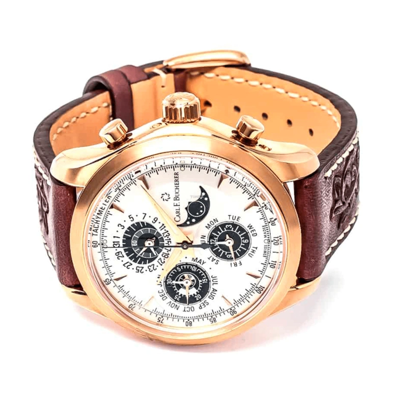 Carl F. Bucherer,Manero 42.50mm,42.50mm,Rose Gold,Silver White,Automatic,Chronograph,Moonphase,Perpetual Calendar,Leap Year,Sapphire,Round,00,00.10906.03.13.99