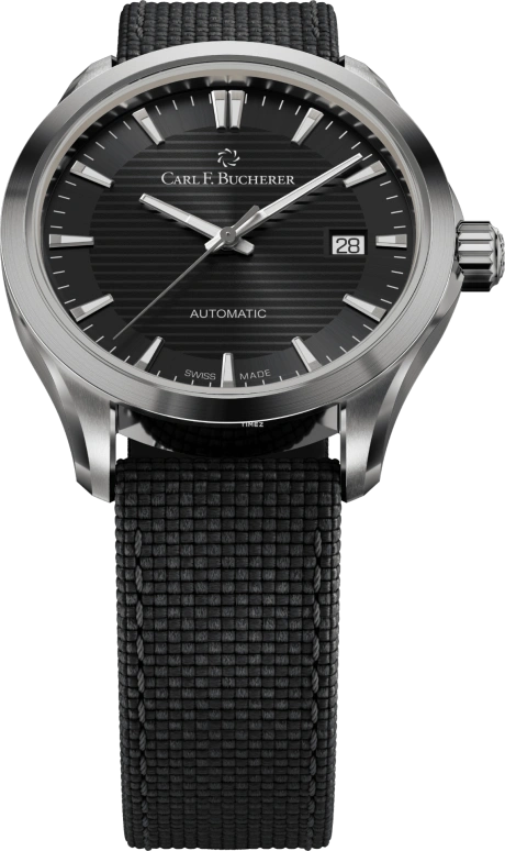 Carl F. Bucherer,Manero 38mm,38mm,Stainless Steel,Black,Automatic,Day,Sapphire,Crystal Glass,00,00.10929.08.33.01