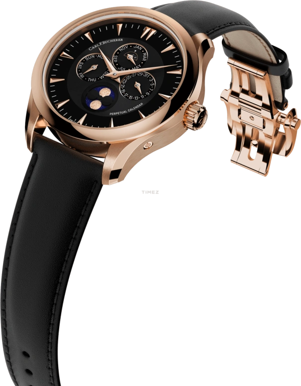 Carl F. Bucherer,Manero 41.60mm,41.60mm,Rose Gold,Black,Automatic,Moonphase,Perpetual Calendar,Month,Date,Sapphire,Crystal Glass,Round,00,00.10916.03.33.01