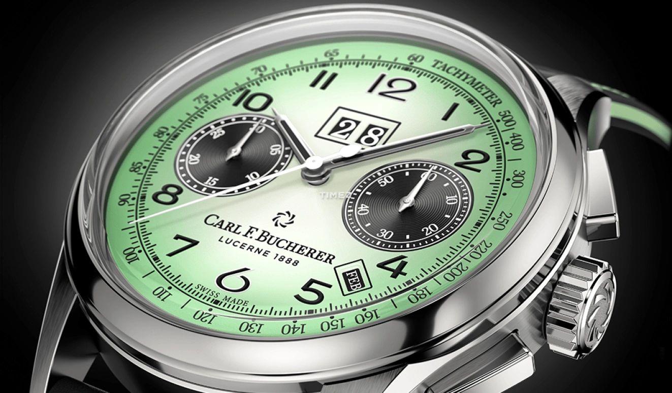Carl F. Bucherer,Heritage 41mm,41mm,Stainless Steel,Green,Automatic,Chronograph,Annual Calendar,Big Date,00,00.10803.08.92.73