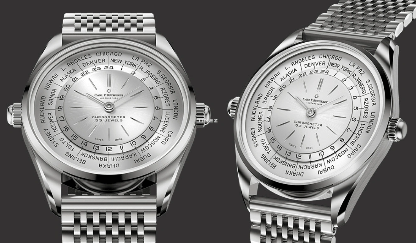 Carl F. Bucherer,Heritage 39mm,39mm,Stainless Steel,Silver,Automatic,World Time,55hours,00,00.10805.08.13.21