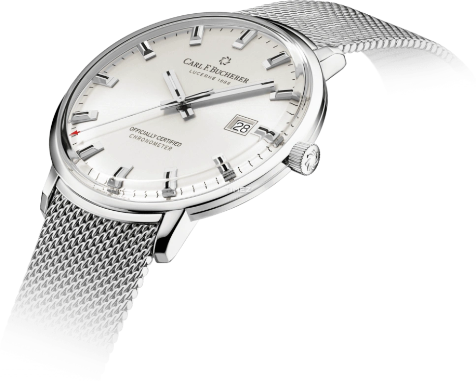Carl F. Bucherer,Heritage 39mm,39mm,Stainless Steel,Silver White,Automatic,Day,Sapphire,Crystal Glass,00,00.10804.08.13.21