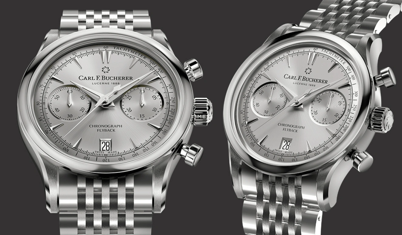 Carl F. Bucherer,Manero 40mm,40mm,Stainless Steel,Silver,Automatic,Chronograph,Day,Flyback,00,00.10927.08.93.21