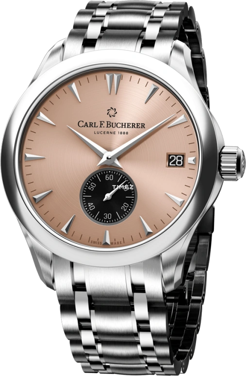 Carl F. Bucherer,Manero 40.60mm,40.60mm,Stainless Steel,Salmon,Automatic,Day,Sapphire,Crystal Glass,00,00.10924.08.93.23