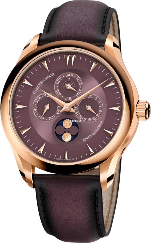 Carl F. Bucherer,Manero 41.60mm,41.60mm,Rose Gold,Rose,Automatic,Moonphase,Perpetual Calendar,Month,Date,Sapphire,Crystal Glass,Round,00,00.10916.03.93.02