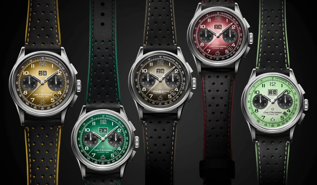 Carl F. Bucherer,Heritage 41mm,41mm,Stainless Steel,Gradient,Green,Automatic,Chronograph,Annual Calendar,Month,Day,Sapphire,Round,00,00.10803.08.92.92