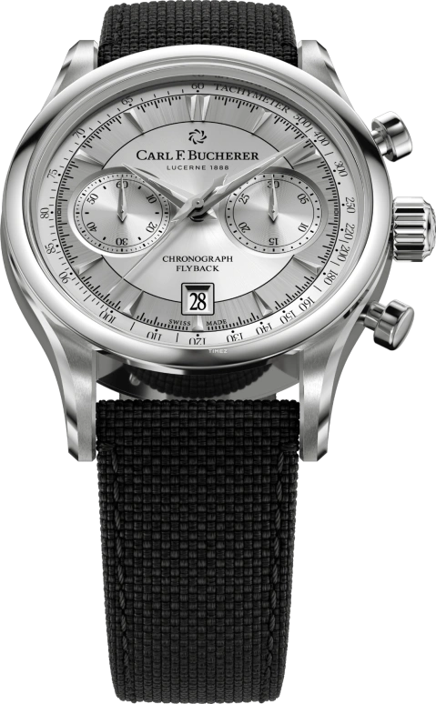 Carl F. Bucherer,Manero 43mm,43mm,Stainless Steel,Silver,Automatic,Chronograph,Day,Flyback,00,00.10919.08.13.02