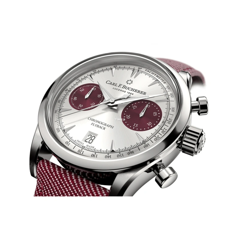 Carl F. Bucherer,Manero 40mm,40mm,Stainless Steel,Silver,Red,Automatic,Chronograph,Day,Flyback,00,00.10927.08.13.04