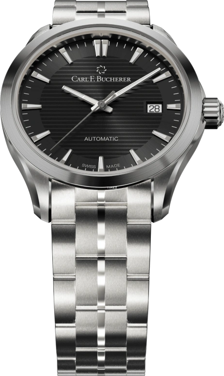 Carl F. Bucherer,Manero 38mm,38mm,Stainless Steel,Black,Automatic,Day,Sapphire,Crystal Glass,00,00.10929.08.33.21