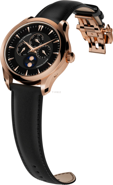 Carl F. Bucherer,Manero 41.60mm,41.60mm,Rose Gold,Black,Automatic,Moonphase,Perpetual Calendar,Month,Date,Sapphire,Crystal Glass,Round,00,00.10916.03.33.01