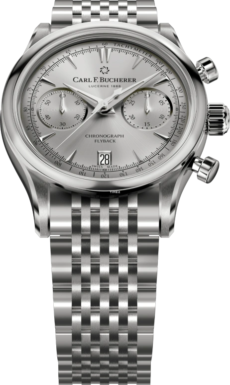 Carl F. Bucherer,Manero 40mm,40mm,Stainless Steel,Silver,Automatic,Chronograph,Day,Flyback,00,00.10927.08.93.21