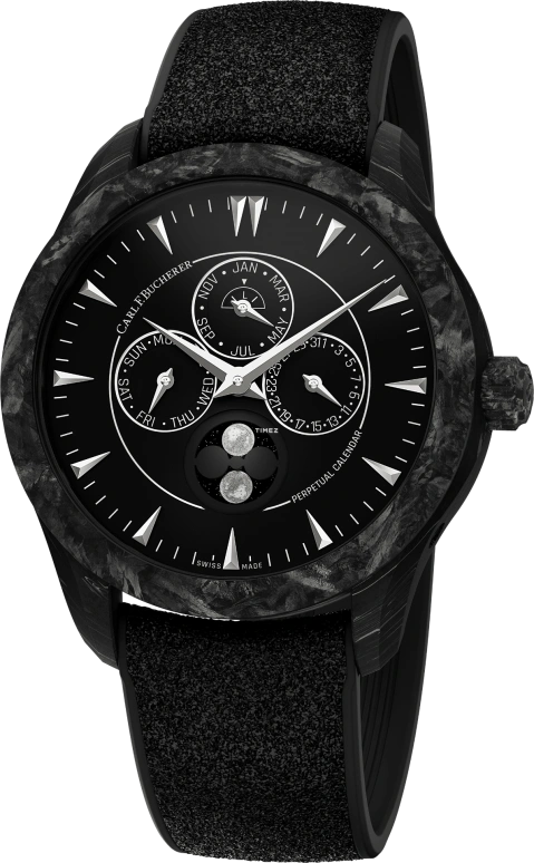 Carl F. Bucherer,Manero 41.60mm,41.60mm,Forged Carbon,Black,Automatic,Moonphase,Perpetual Calendar,Leap Year,Month,Sapphire,Crystal Glass,Round,00,00.10916.16.33.01