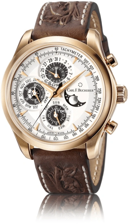 Carl F. Bucherer,Manero 42.50mm,42.50mm,Rose Gold,Silver White,Automatic,Chronograph,Moonphase,Perpetual Calendar,Leap Year,Sapphire,Round,00,00.10906.03.13.99