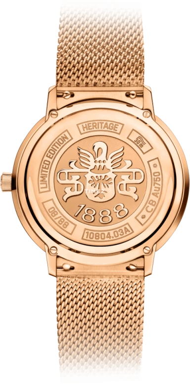 Carl F. Bucherer,Heritage 39mm,39mm,Rose Gold,White,Automatic,Day,Sapphire,Crystal Glass,00,00.10804.03.13.21